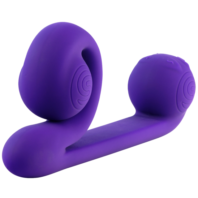 Un Duo morado con tecnología de doble conejito y extremos texturizados para la estimulación del punto G.