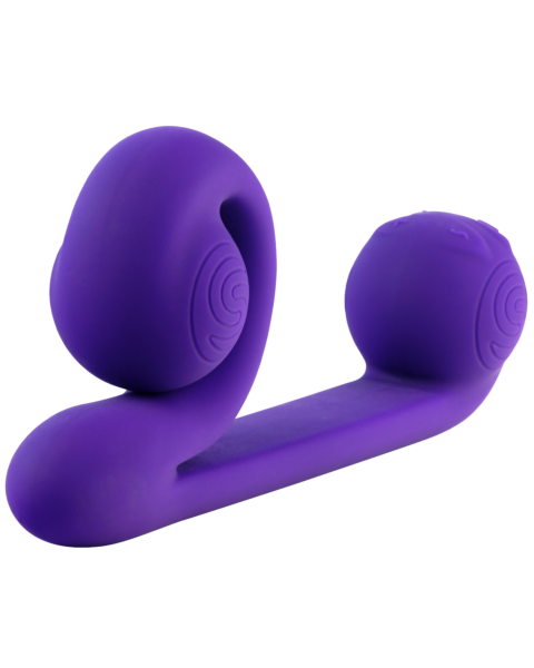 Un Duo morado con tecnología de doble conejito y extremos texturizados para la estimulación del punto G.